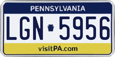PA license plate LGN5956