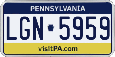 PA license plate LGN5959