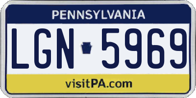 PA license plate LGN5969