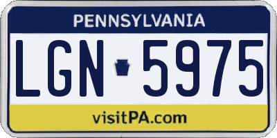 PA license plate LGN5975