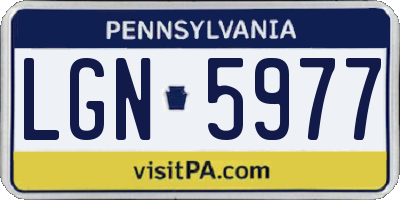 PA license plate LGN5977