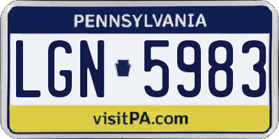 PA license plate LGN5983