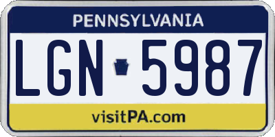PA license plate LGN5987