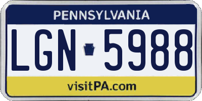 PA license plate LGN5988