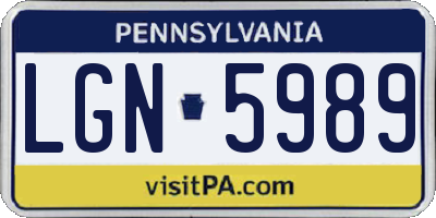PA license plate LGN5989