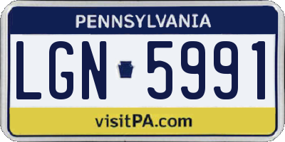 PA license plate LGN5991