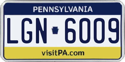 PA license plate LGN6009