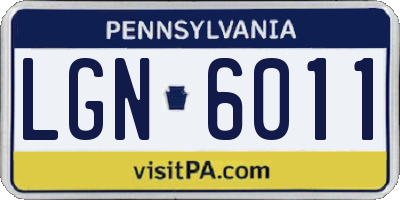 PA license plate LGN6011