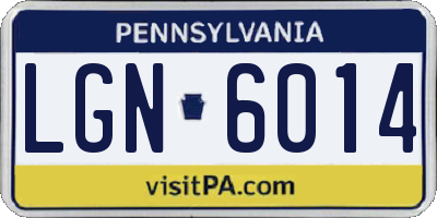 PA license plate LGN6014