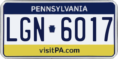 PA license plate LGN6017