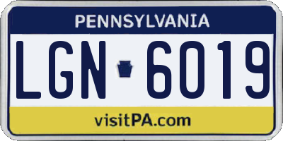 PA license plate LGN6019