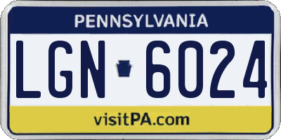 PA license plate LGN6024