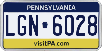 PA license plate LGN6028