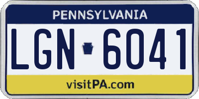 PA license plate LGN6041