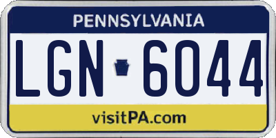 PA license plate LGN6044
