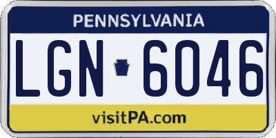 PA license plate LGN6046
