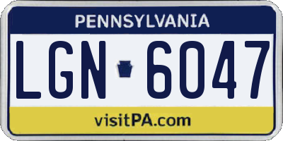 PA license plate LGN6047