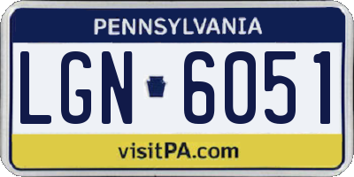 PA license plate LGN6051