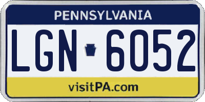 PA license plate LGN6052