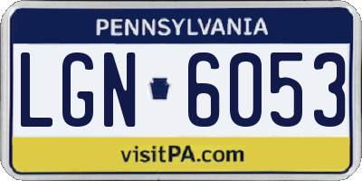 PA license plate LGN6053
