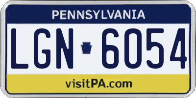PA license plate LGN6054