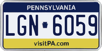 PA license plate LGN6059