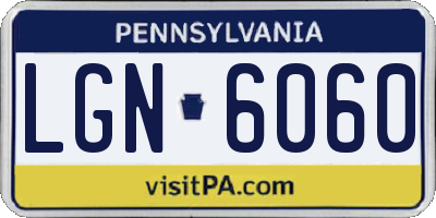 PA license plate LGN6060