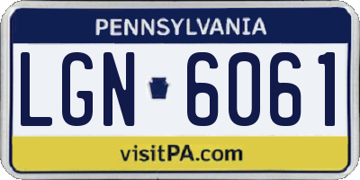 PA license plate LGN6061