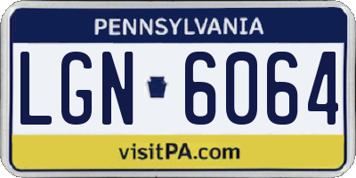 PA license plate LGN6064