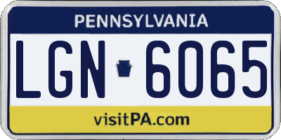 PA license plate LGN6065