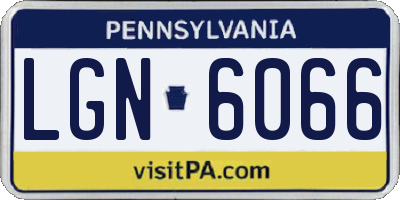 PA license plate LGN6066