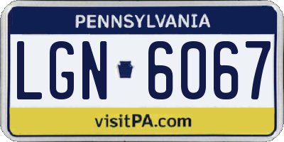 PA license plate LGN6067