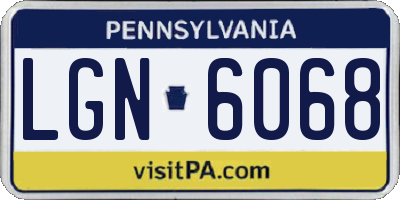 PA license plate LGN6068