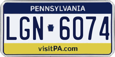 PA license plate LGN6074