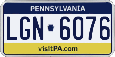 PA license plate LGN6076