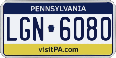 PA license plate LGN6080