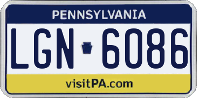 PA license plate LGN6086