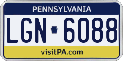 PA license plate LGN6088
