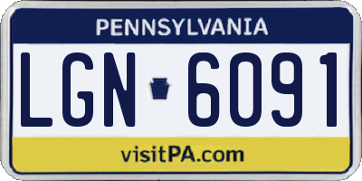 PA license plate LGN6091