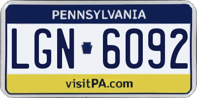 PA license plate LGN6092