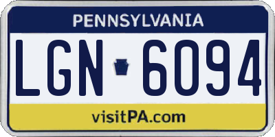 PA license plate LGN6094