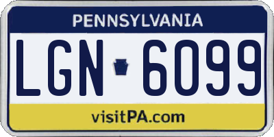 PA license plate LGN6099