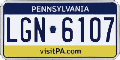 PA license plate LGN6107