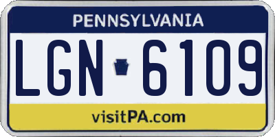 PA license plate LGN6109
