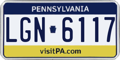 PA license plate LGN6117