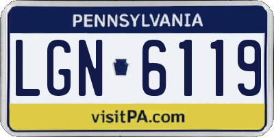 PA license plate LGN6119