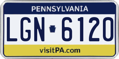 PA license plate LGN6120