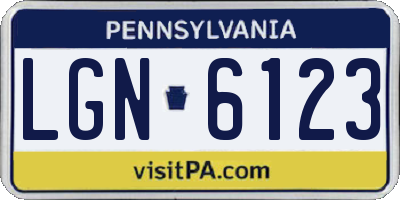 PA license plate LGN6123