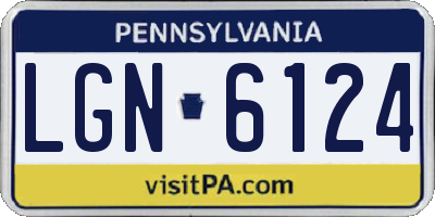 PA license plate LGN6124