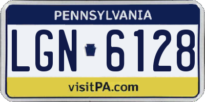 PA license plate LGN6128